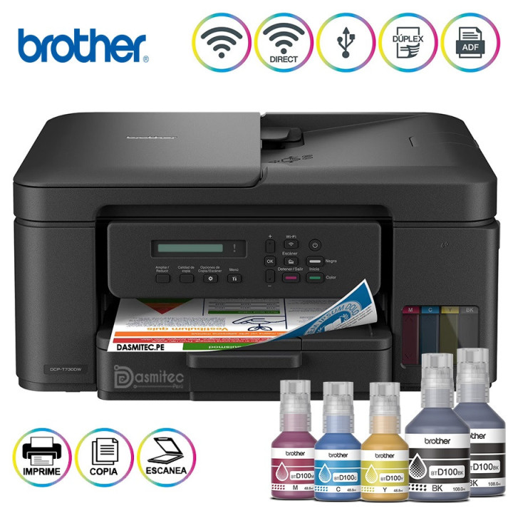 Brother DCPT730DW Multifuncional Tinta Continua impresión dúplex