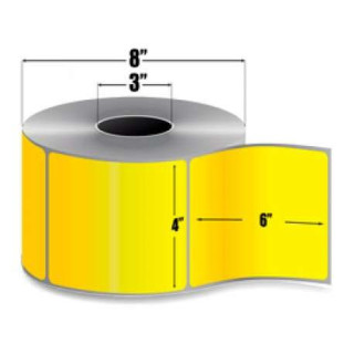 Rollo de Etiquetas 4x6 Centro 3 color amarillo - Zebra 10006208-1