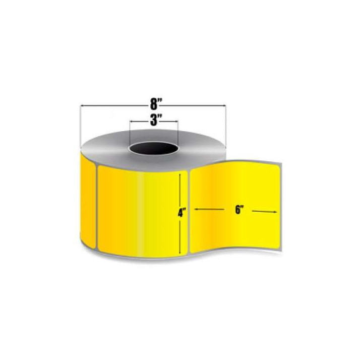 Rollo de Etiquetas 4x6 Centro 3 color amarillo - Zebra 10006208-1