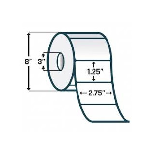 - Zebra 10011989 Etiquetas 2.75" x 1.25" POLYPRO 3000T